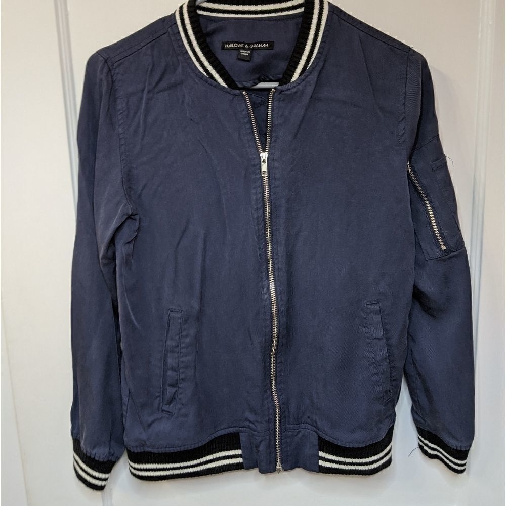 Harlowe & Graham Navy & black little zip-up